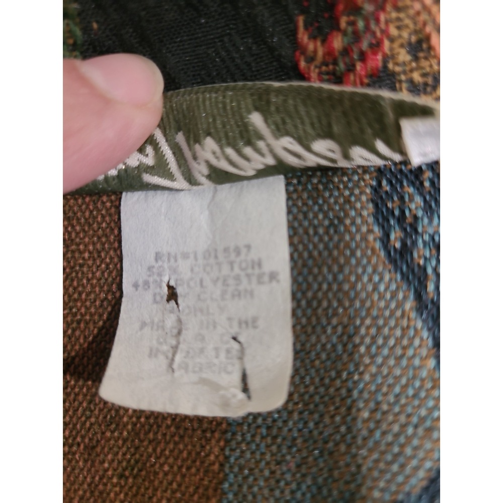 Vtg. Norm Thompson boho black textured floral jean style jacket Women SZ S - Picture 6 of 11